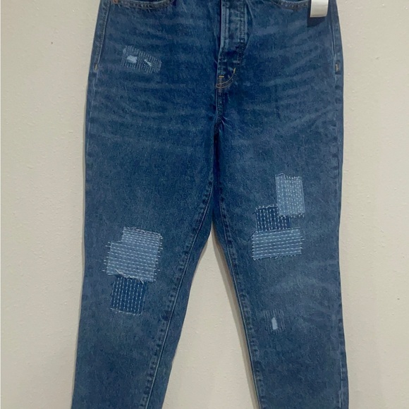 NWT Old Navy High Rise Blue Patchwork Jeans - Picture 3 of 11